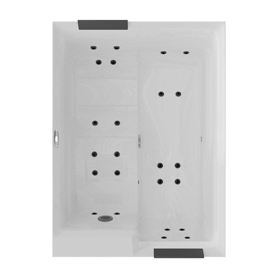 Outdoor Whirlpool KORFU WHITE inkl. Abdeckung + Stiege 190x140x70 cm frostsicher