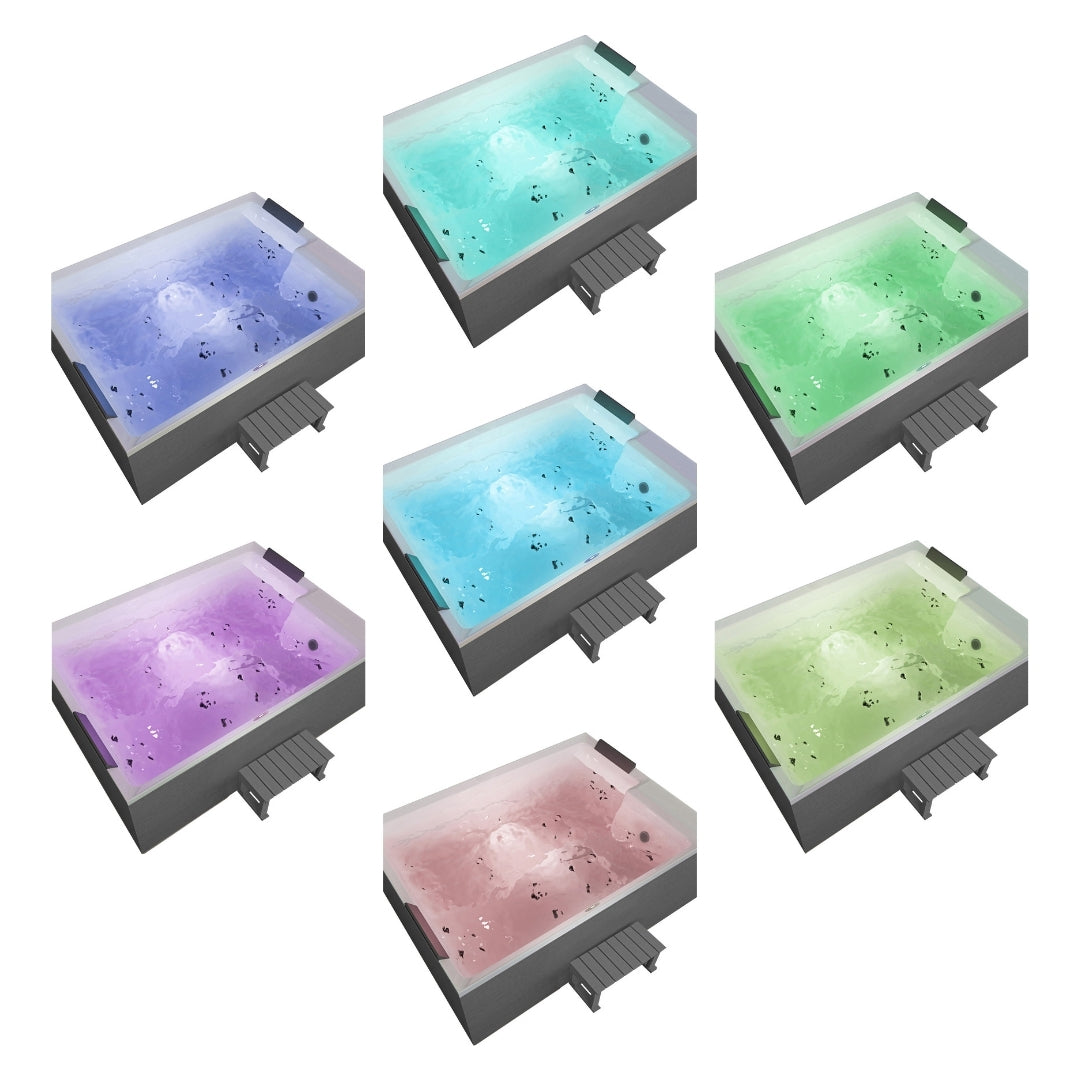 Outdoor Whirlpool KORFU WHITE inkl. Abdeckung + Stiege 190x140x70 cm frostsicher