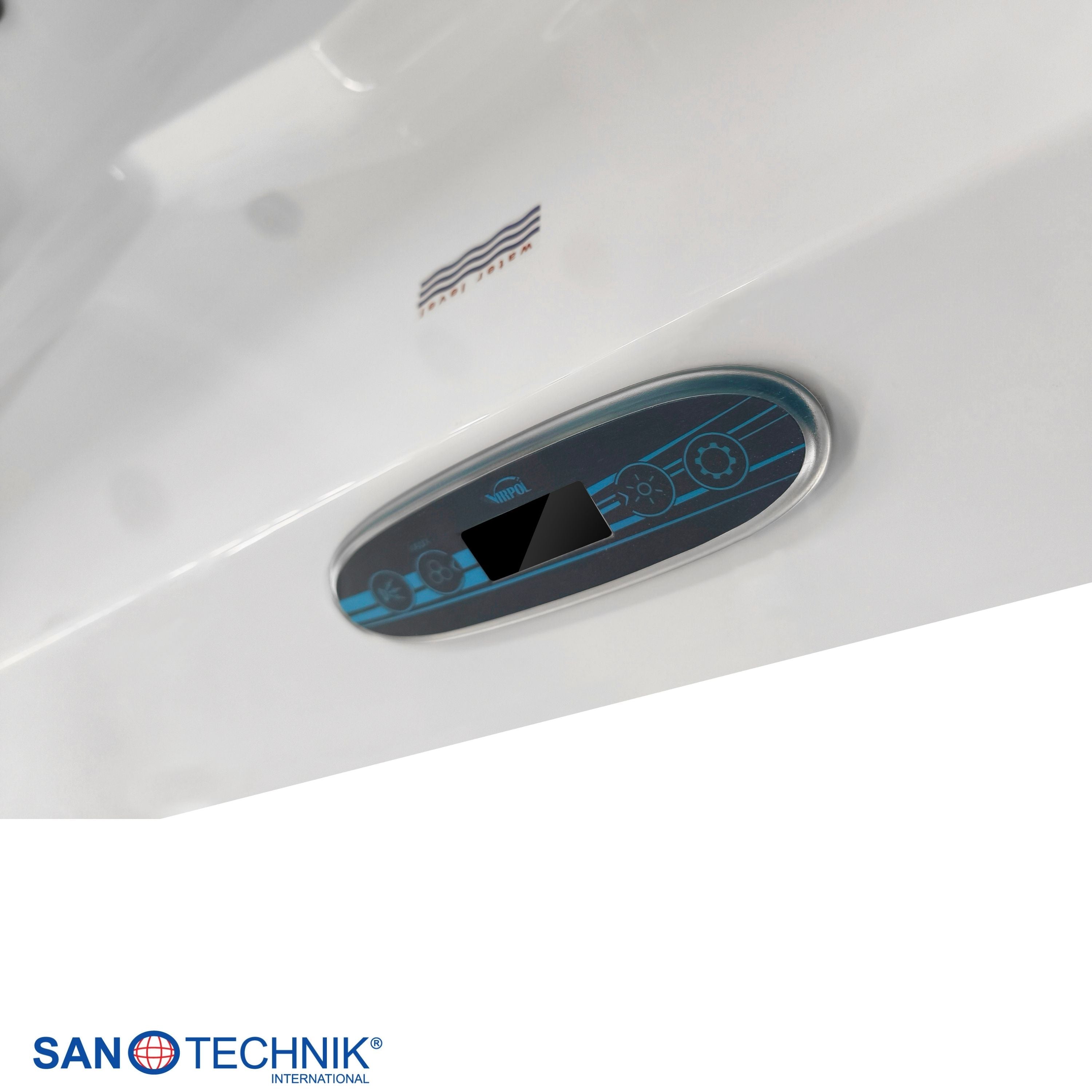 Jacuzzi exterior KORFU WHITE con cubierta y escalones 190x140x70 cm resistente a las heladas