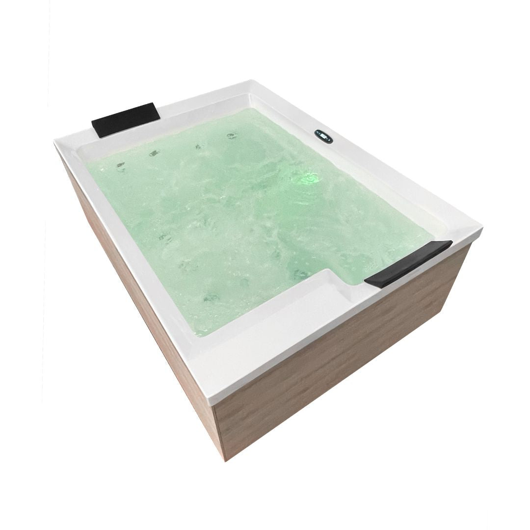 Outdoor whirlpool ZADAR WHITE incl. cover + steps 190x140x70 cm frost-proof