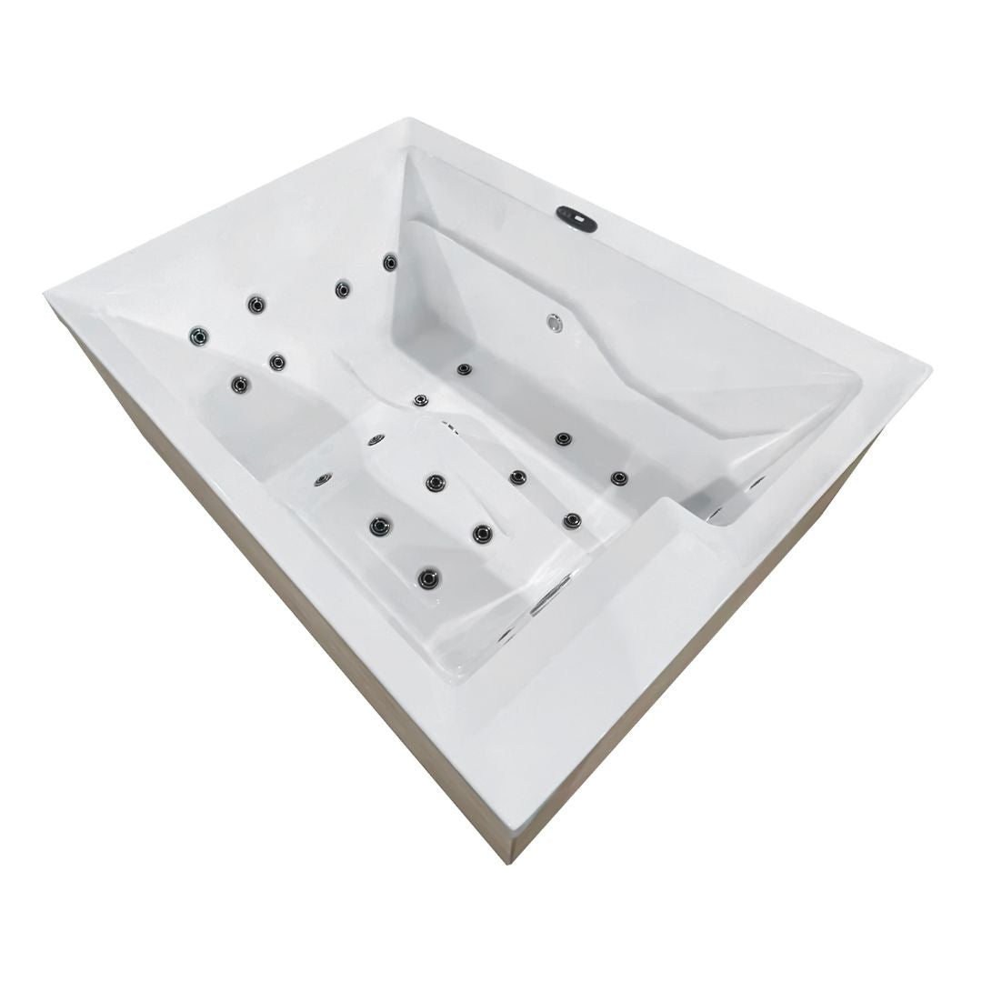 Outdoor whirlpool ZADAR WHITE incl. cover + steps 190x140x70 cm frost-proof
