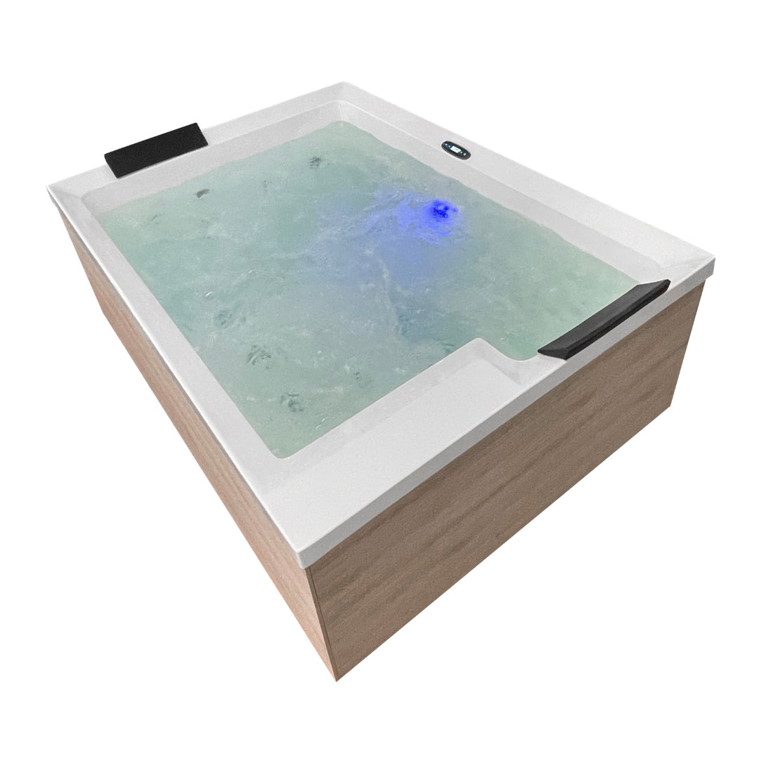 Outdoor Whirlpool ZADAR WHITE inkl. Abdeckung + Stiege 190x140x70 cm frostsicher