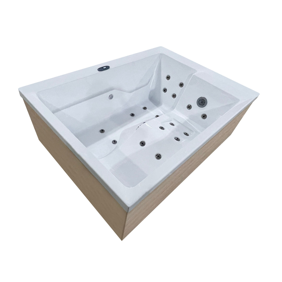 Outdoor Whirlpool ZADAR WHITE inkl. Abdeckung + Stiege 190x140x70 cm frostsicher