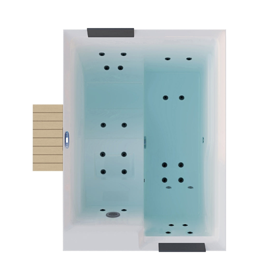 Outdoor Whirlpool ZADAR WHITE inkl. Abdeckung + Stiege 190x140x70 cm frostsicher