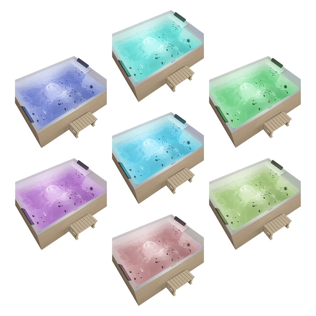 Outdoor Whirlpool ZADAR WHITE inkl. Abdeckung + Stiege 190x140x70 cm frostsicher