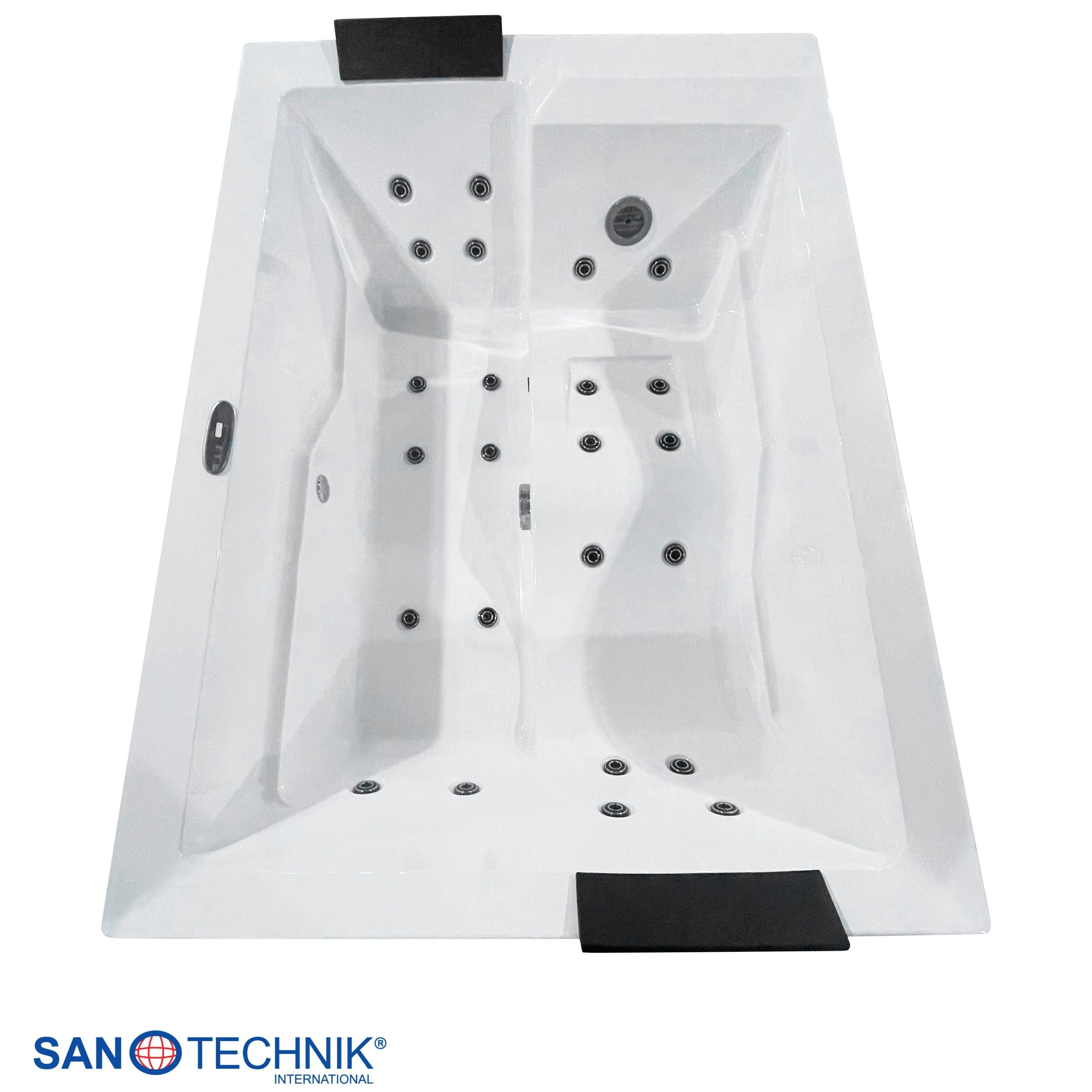 Outdoor whirlpool ZADAR WHITE incl. cover + steps 190x140x70 cm frost-proof