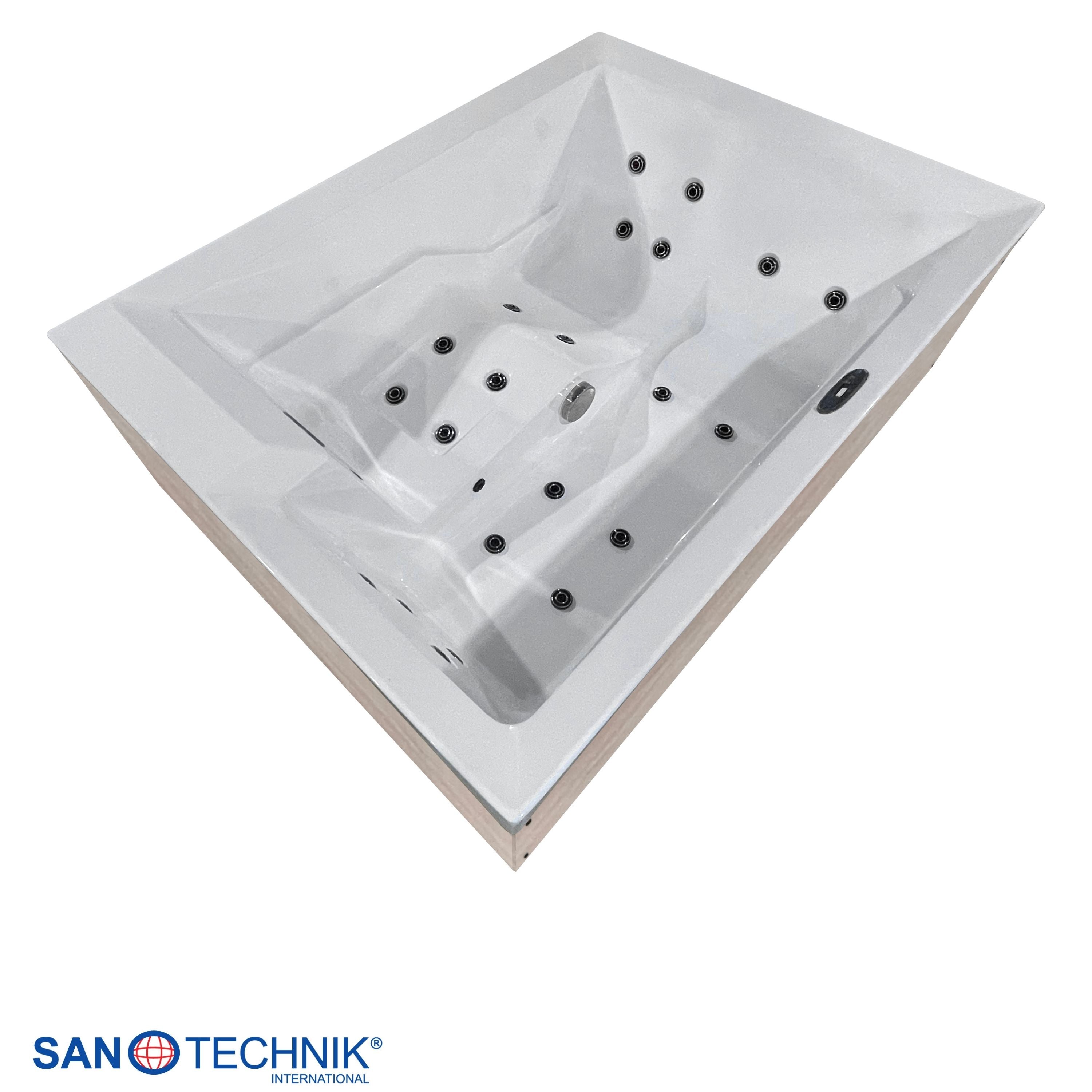 Jacuzzi exterior ZADAR WHITE con cubierta y escalones 190x140x70 cm resistente a las heladas