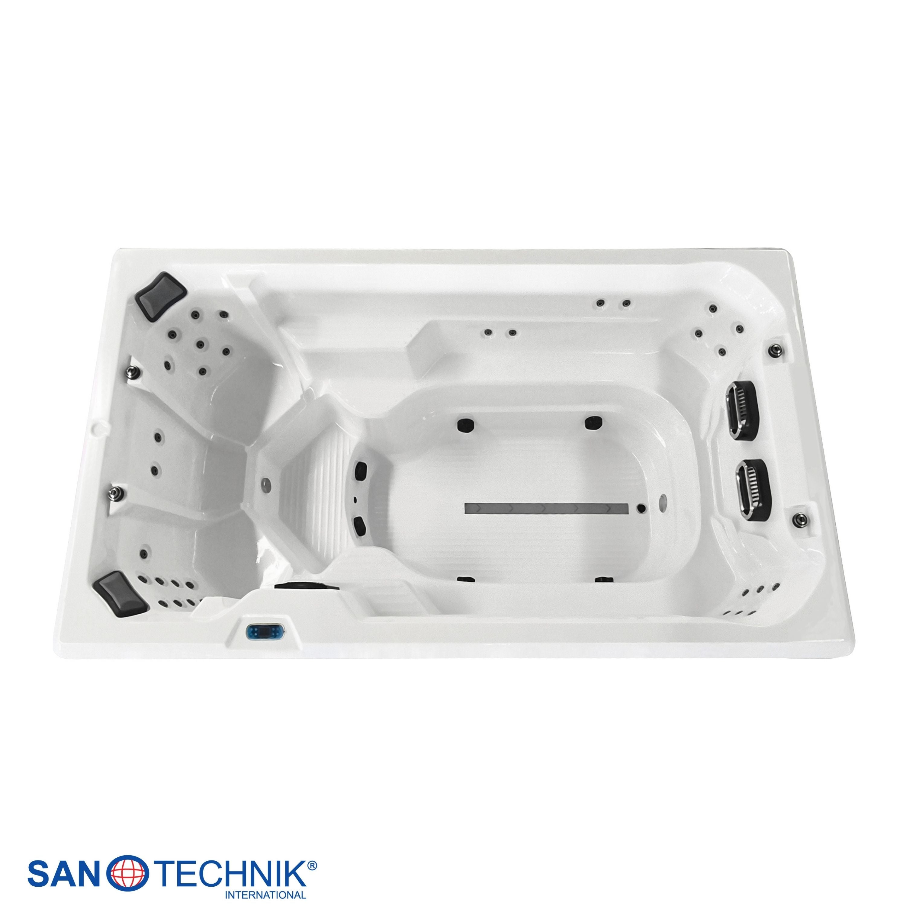 Swimspa IBIZA WHITE MARBLE including cover and steps 400 x 228 x 131 cm frost-proof