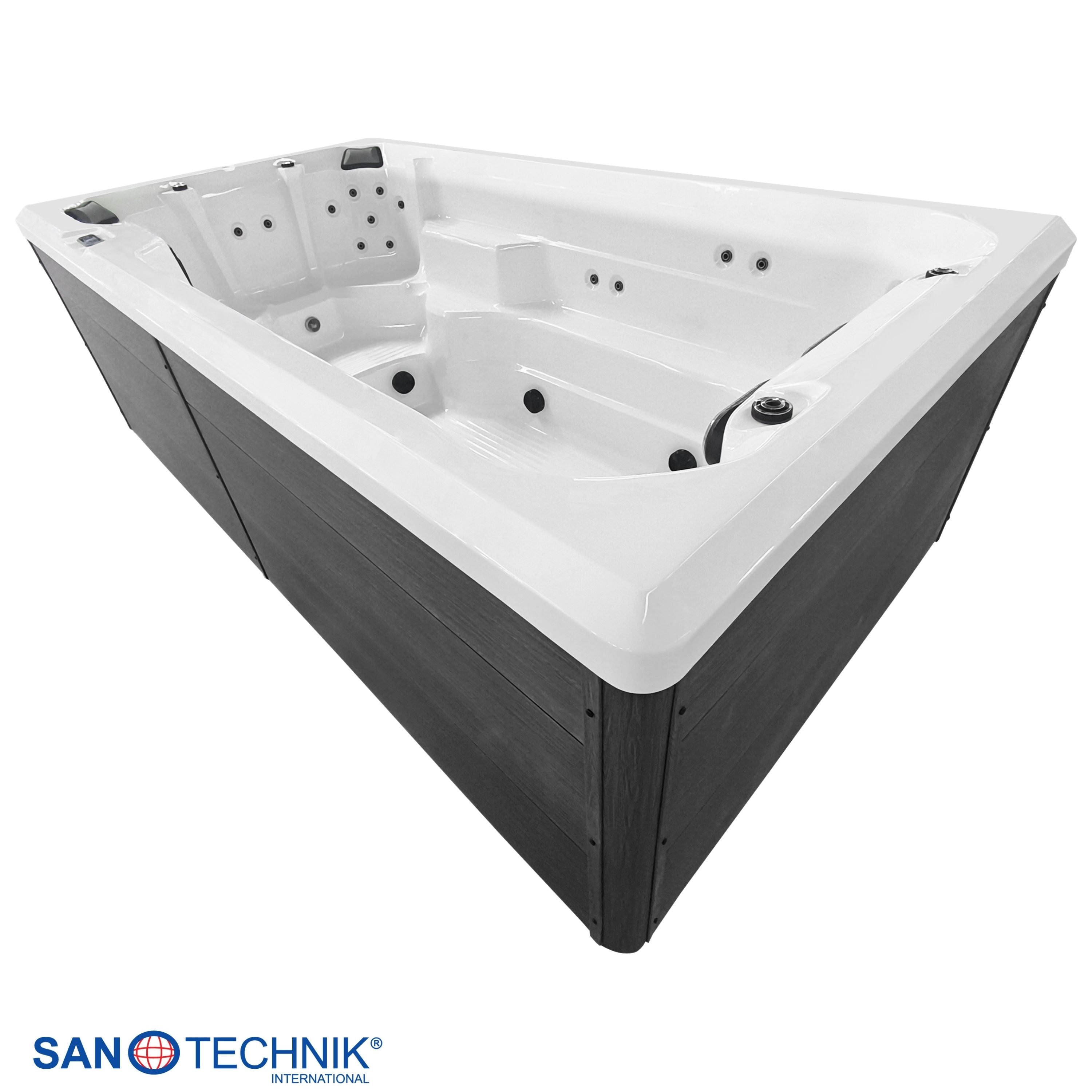 Swimspa IBIZA WHITE MARBLE including cover and steps 400 x 228 x 131 cm frost-proof
