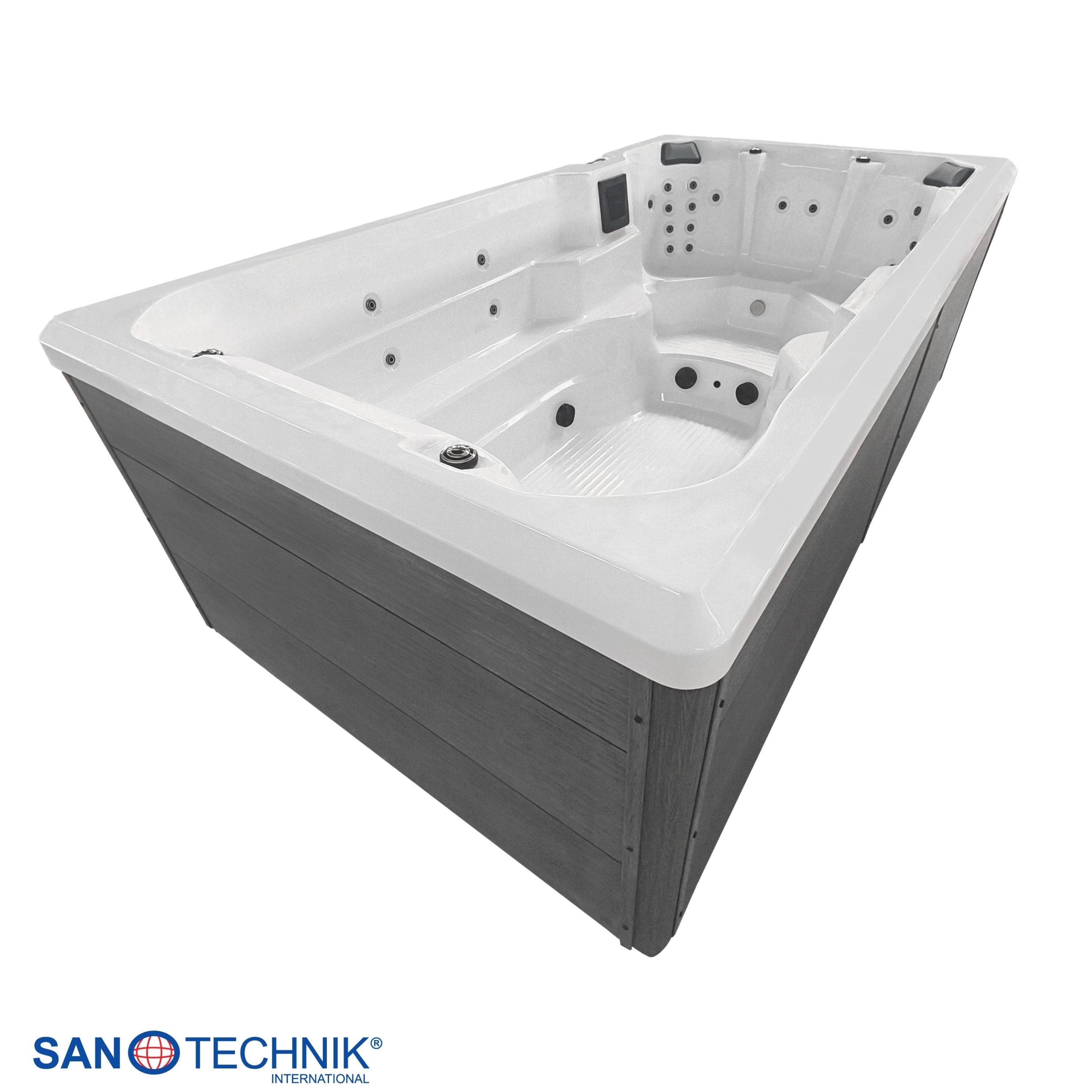 Swimspa IBIZA WHITE MARBLE including cover and steps 400 x 228 x 131 cm frost-proof