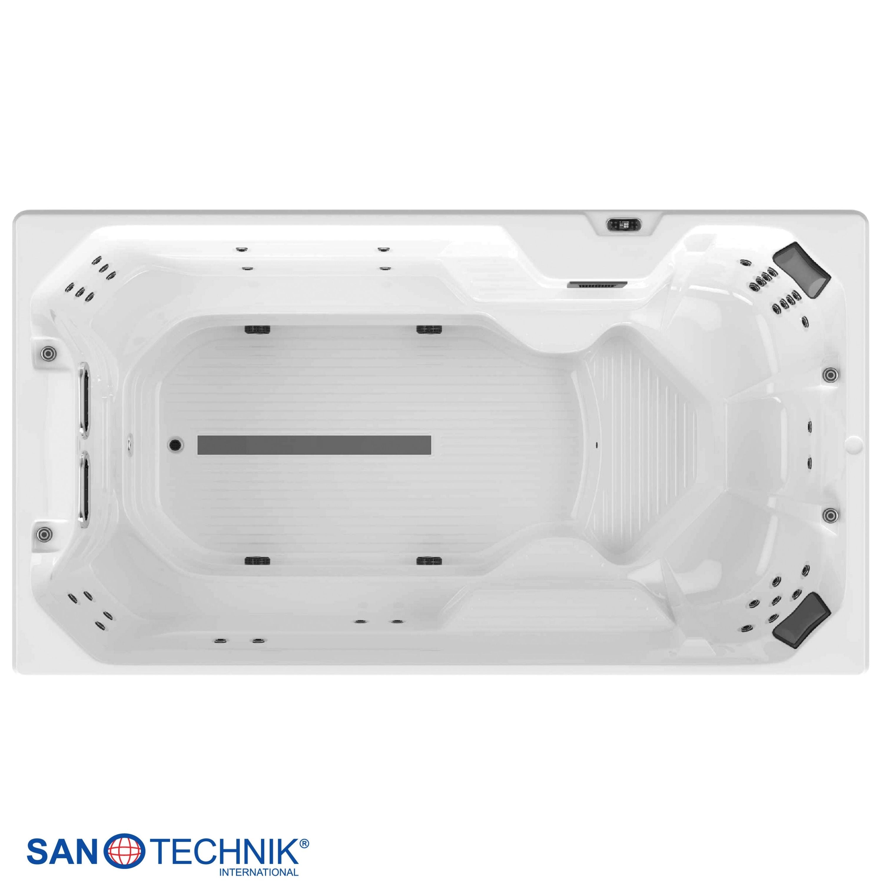 Swimspa VALENCIA WHITE inkl. Abdeckung und Stiege 400 x 220 x 126 cm frostsicher