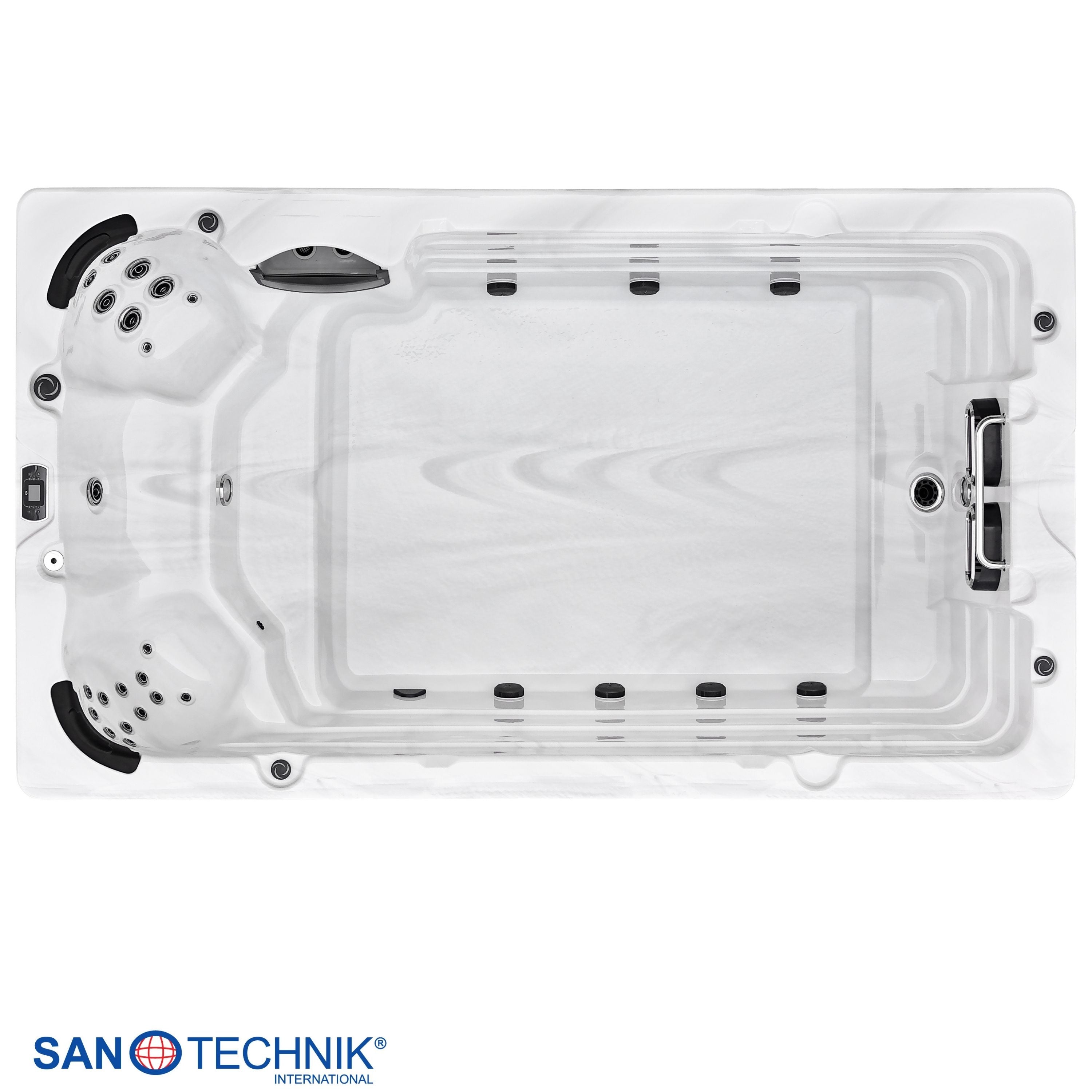 Swimspa IBIZA WHITE MARBLE including cover and steps 400 x 228 x 131 cm frost-proof