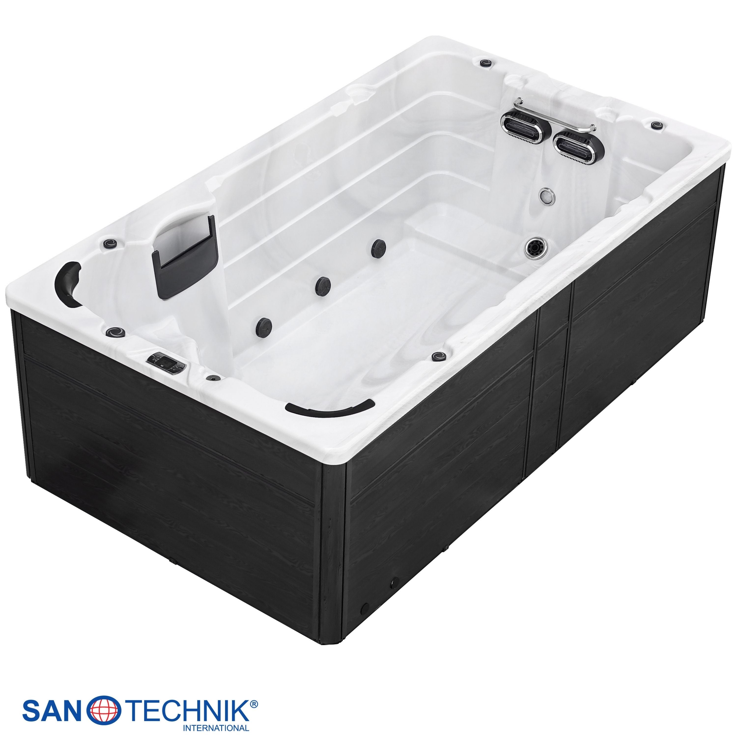 Swimspa IBIZA WHITE MARBLE including cover and steps 400 x 228 x 131 cm frost-proof