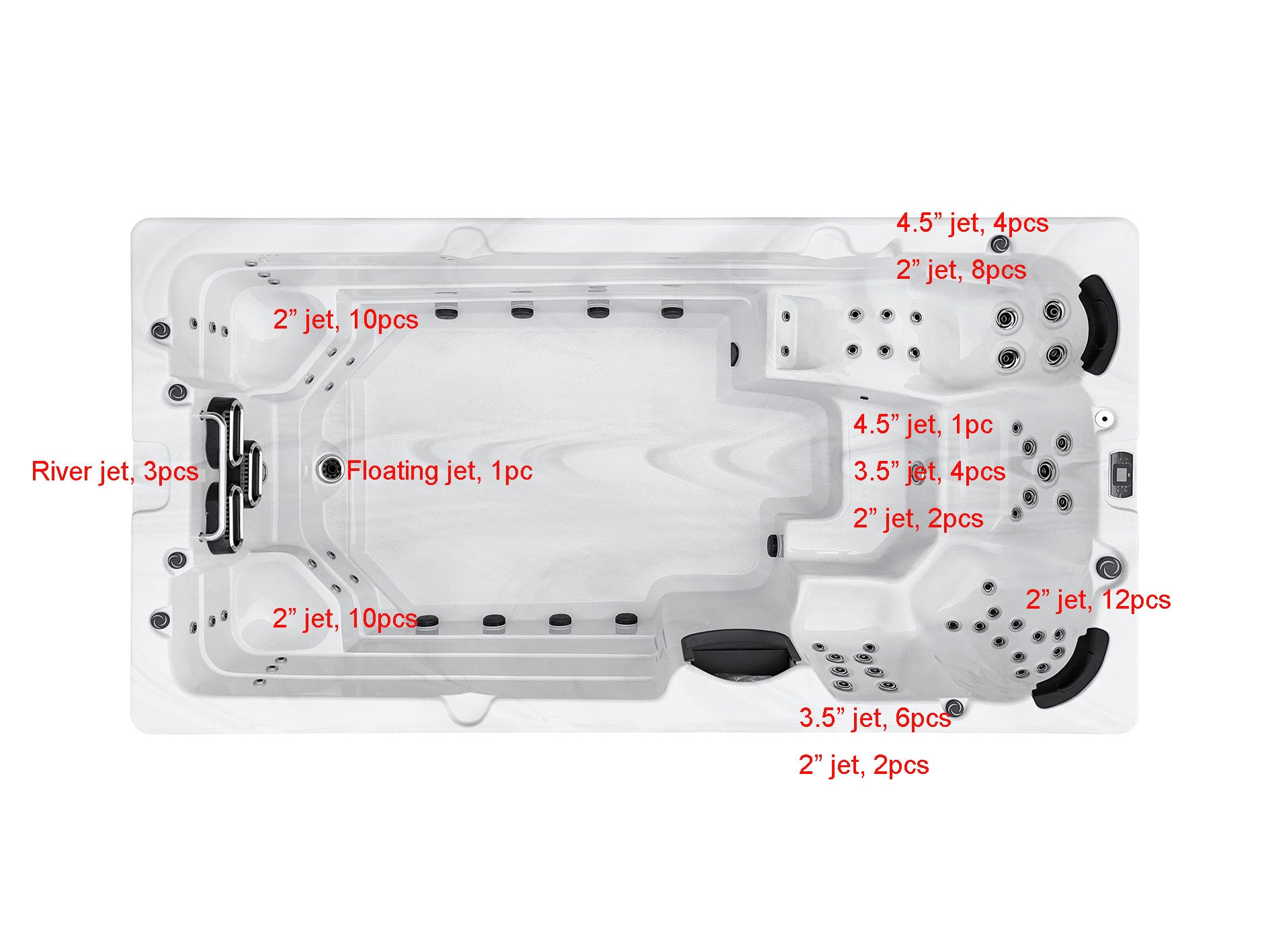 Swimspa MENORCA STERLING SILVER incl. cover and ladder 450 x 228 x 131 cm
