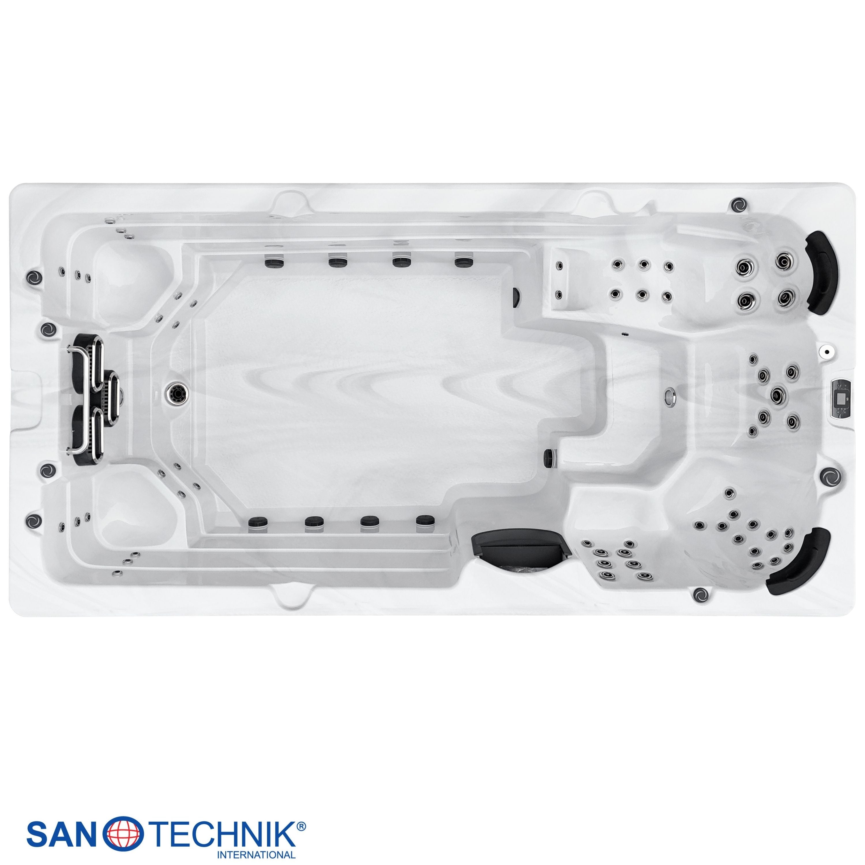 Swimspa MENORCA WHITE MARBLE including cover and steps 450 x 228 x 131 cm frost-proof