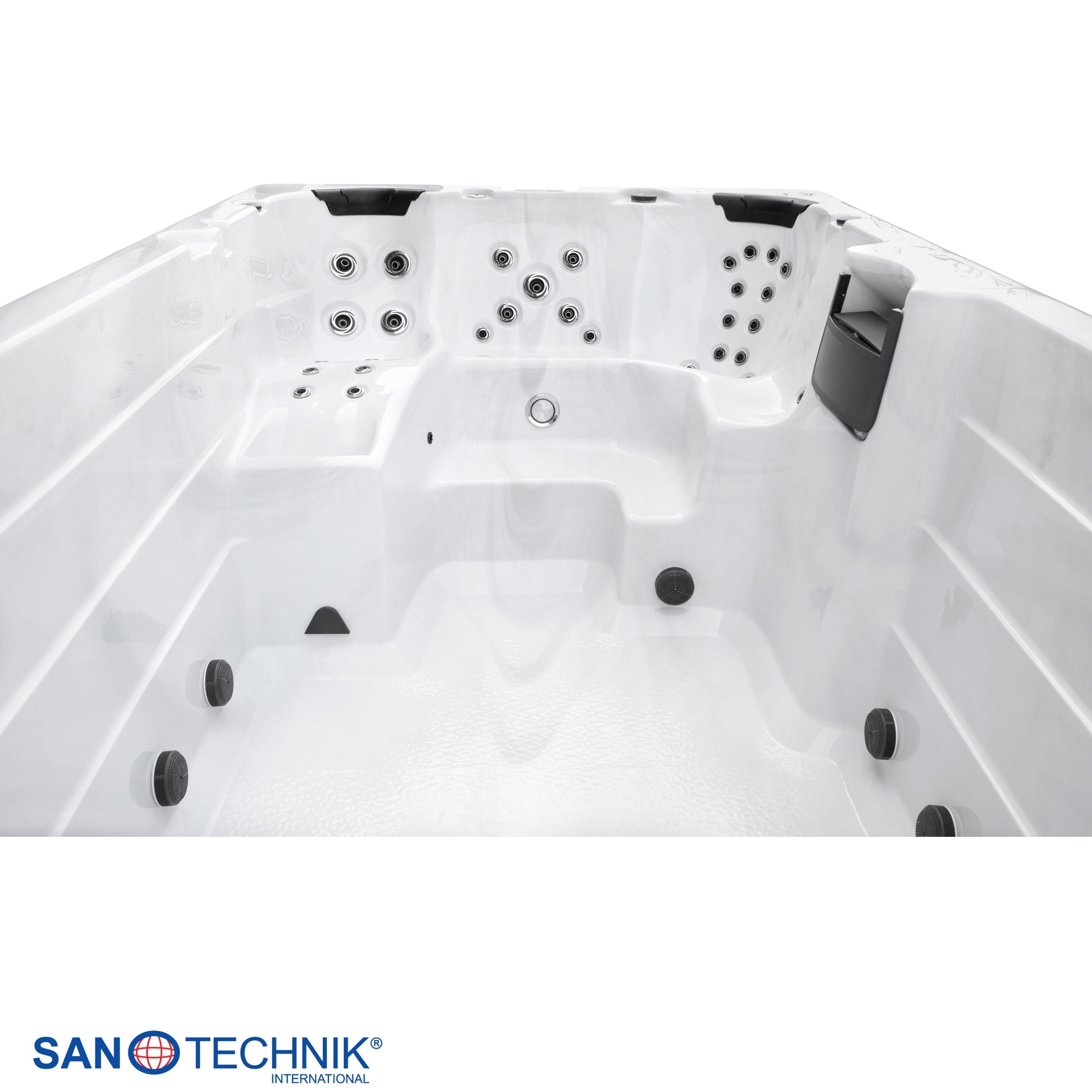 Swimspa MENORCA WHITE MARBLE including cover and steps 450 x 228 x 131 cm frost-proof