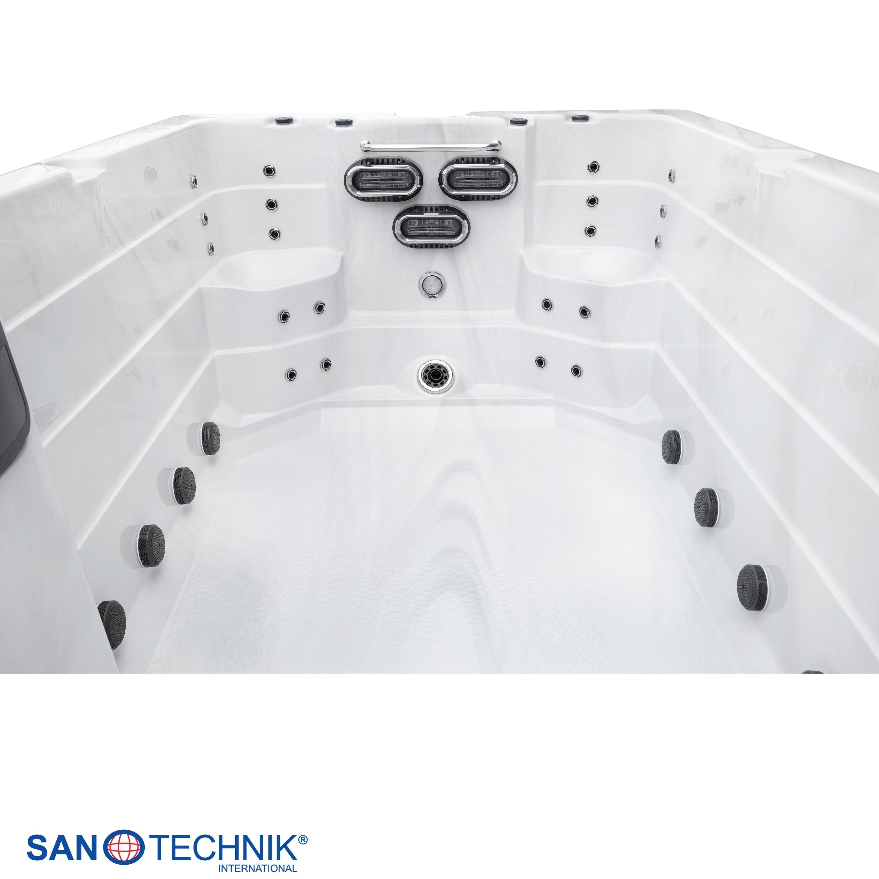 Swimspa MENORCA WHITE MARBLE including cover and steps 450 x 228 x 131 cm frost-proof