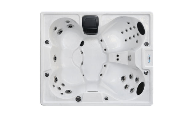 Outdoorwhirlpool Catania WHITE MARBLE inkl. Abdeckung 210x180x82 cm frostsicher