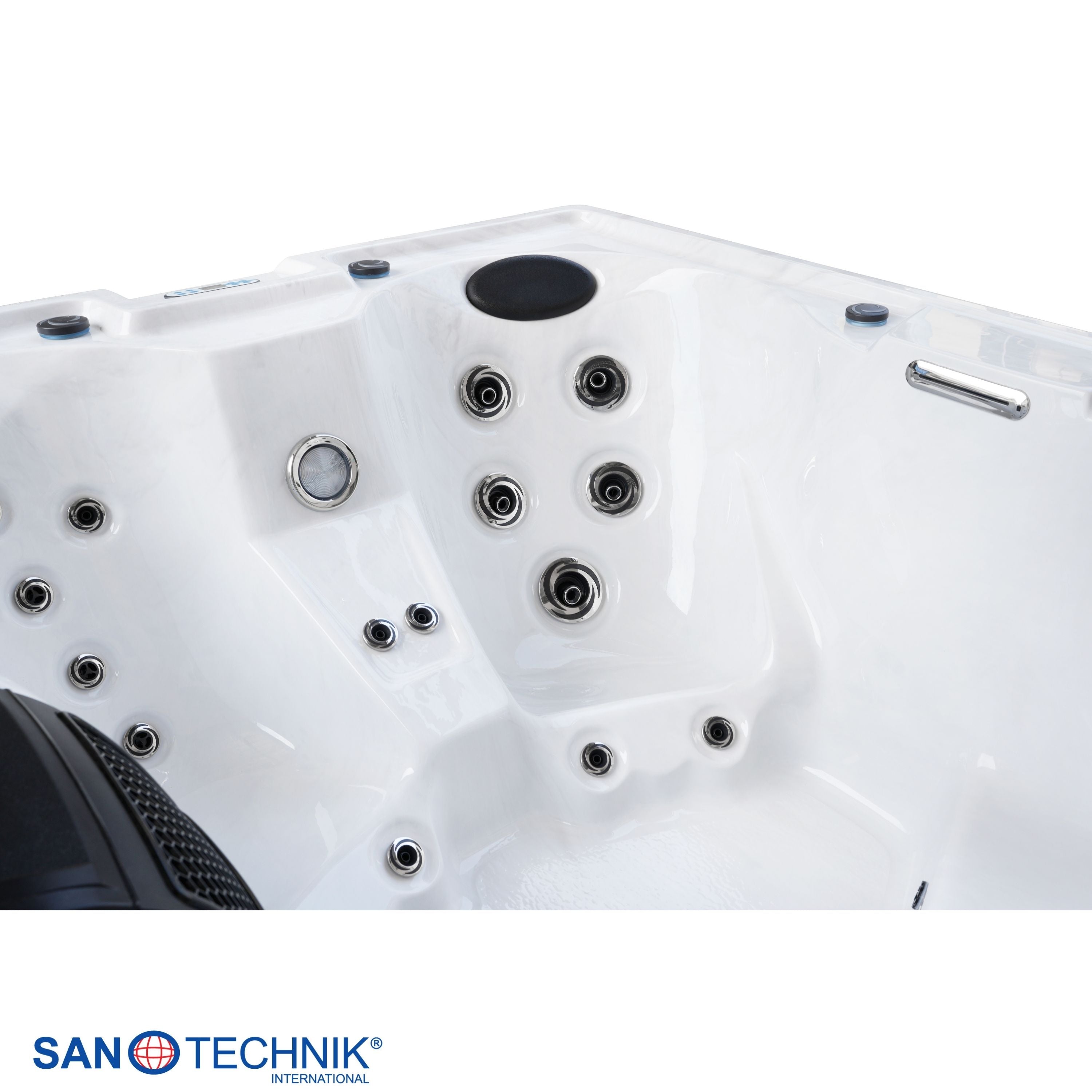 Outdoor Whirlpool CATANIA White Marble incl. Cover 210x180x82 cm frost-proof