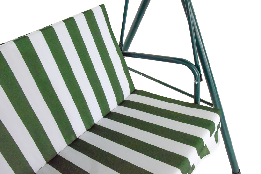 Columpio Hollywood verde rayas blancas 172x112x152 cm 