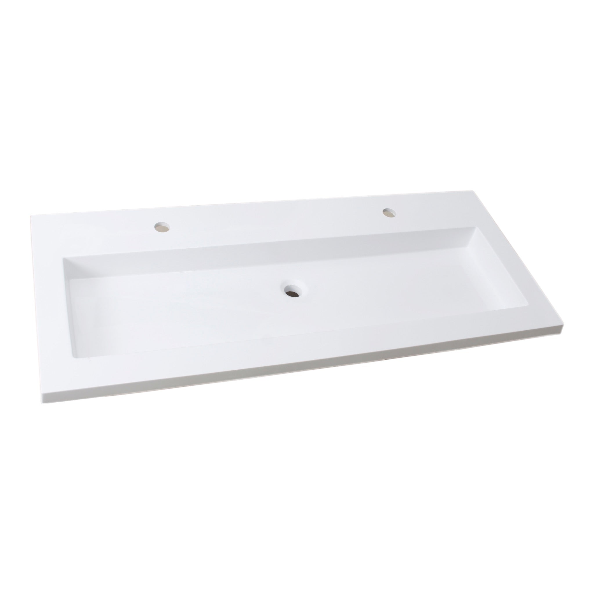 Doppel-Waschbecken aus Mineralguss 120x51,5x11,5 cm