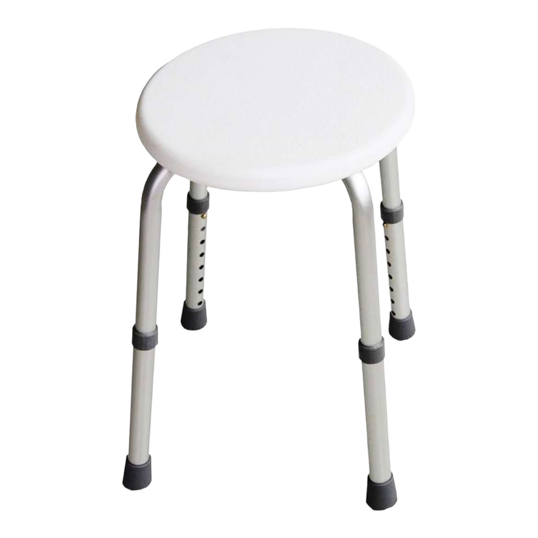 Shower stool round white