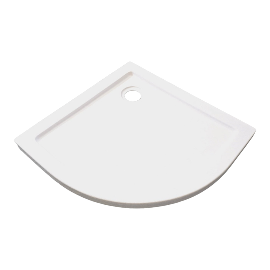 Acrylic round shower cup Stone White 80 x 80 cm