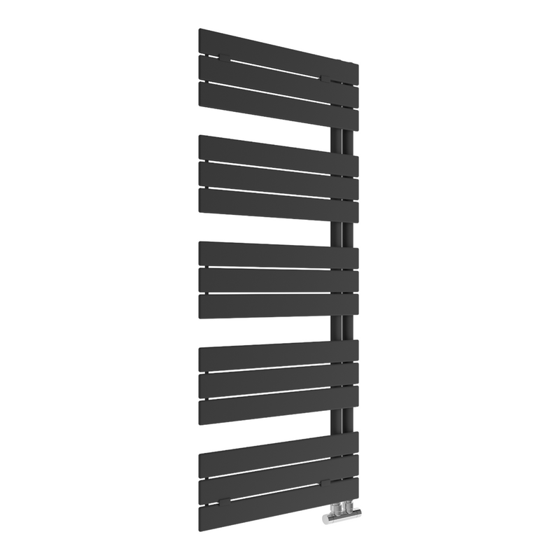 AREZZO designer radiator, matt black, 1430 x 600 mm
