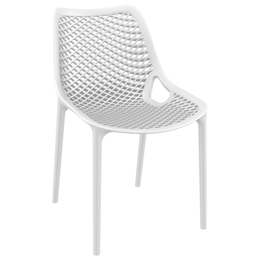 SET | 4x Outdoor Sessel mit Armlehne weiß