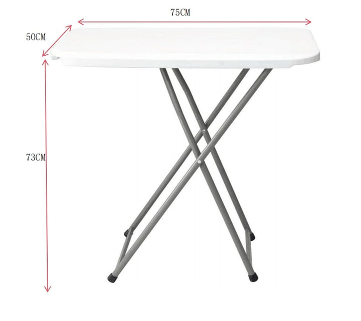 Mesa plegable blanca 75x50x(56-73) cm