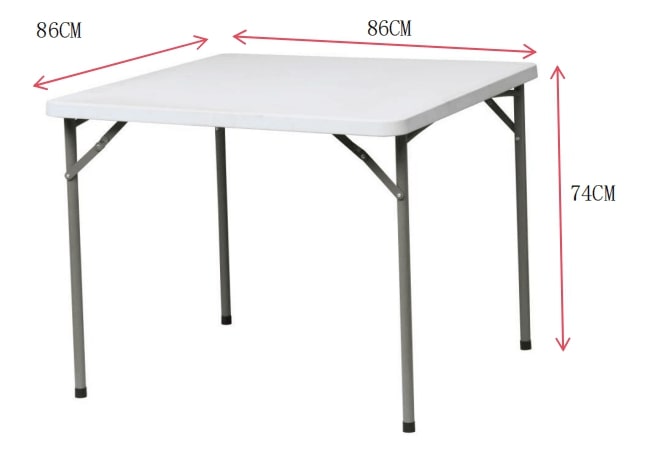 Mesa plegable blanca 86x86x74 cm