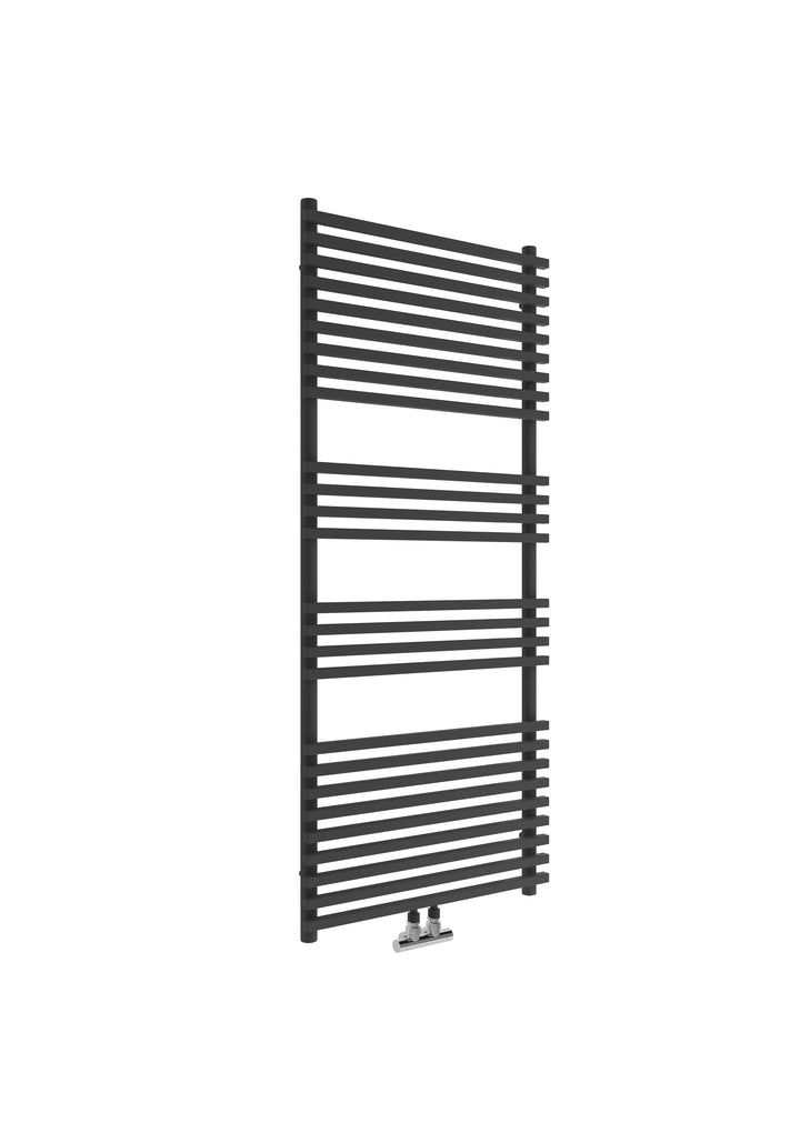 Trento design radiator, matt black, 1400 x 600 mm