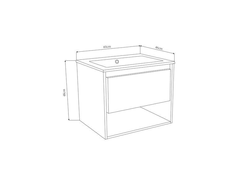 Waschbeckenunterschrank SOHO  WHITE WOOD 60