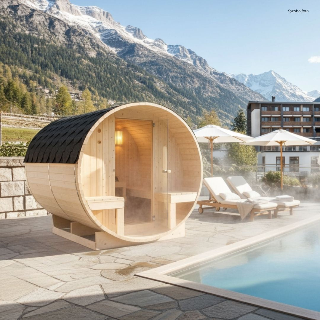 Sauna de barril al aire libre BERGEN para 4 - 6 personas