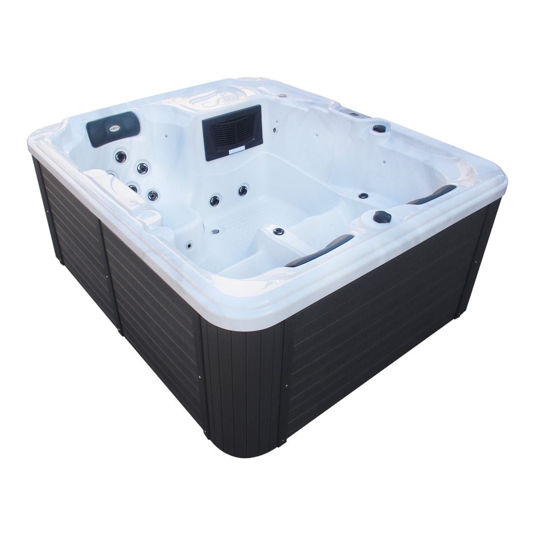 Outdoor whirlpool OASIS white including cover and steps - 208 x 175 x 90 cm