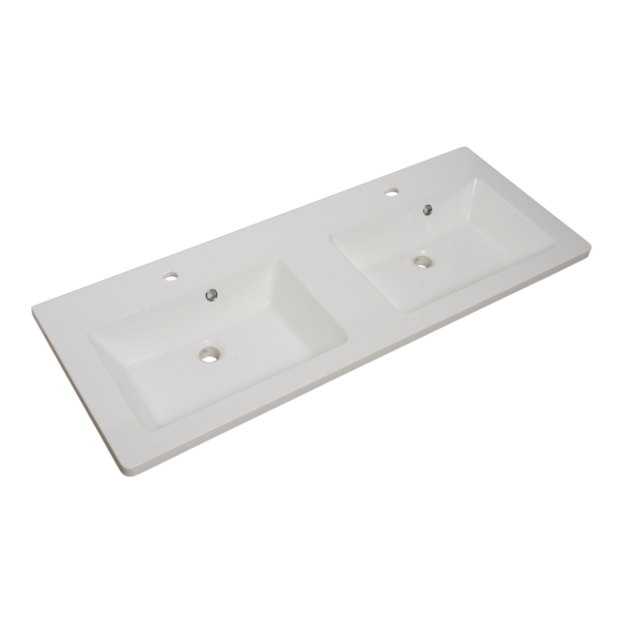 Double sink made of mineral cast 120x50x18 cm