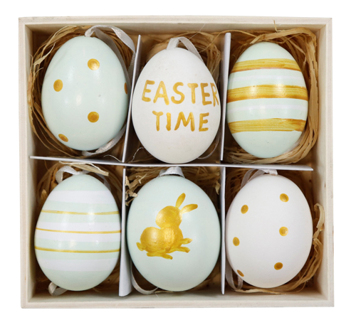 "Easter Time" decorative egg set of 6