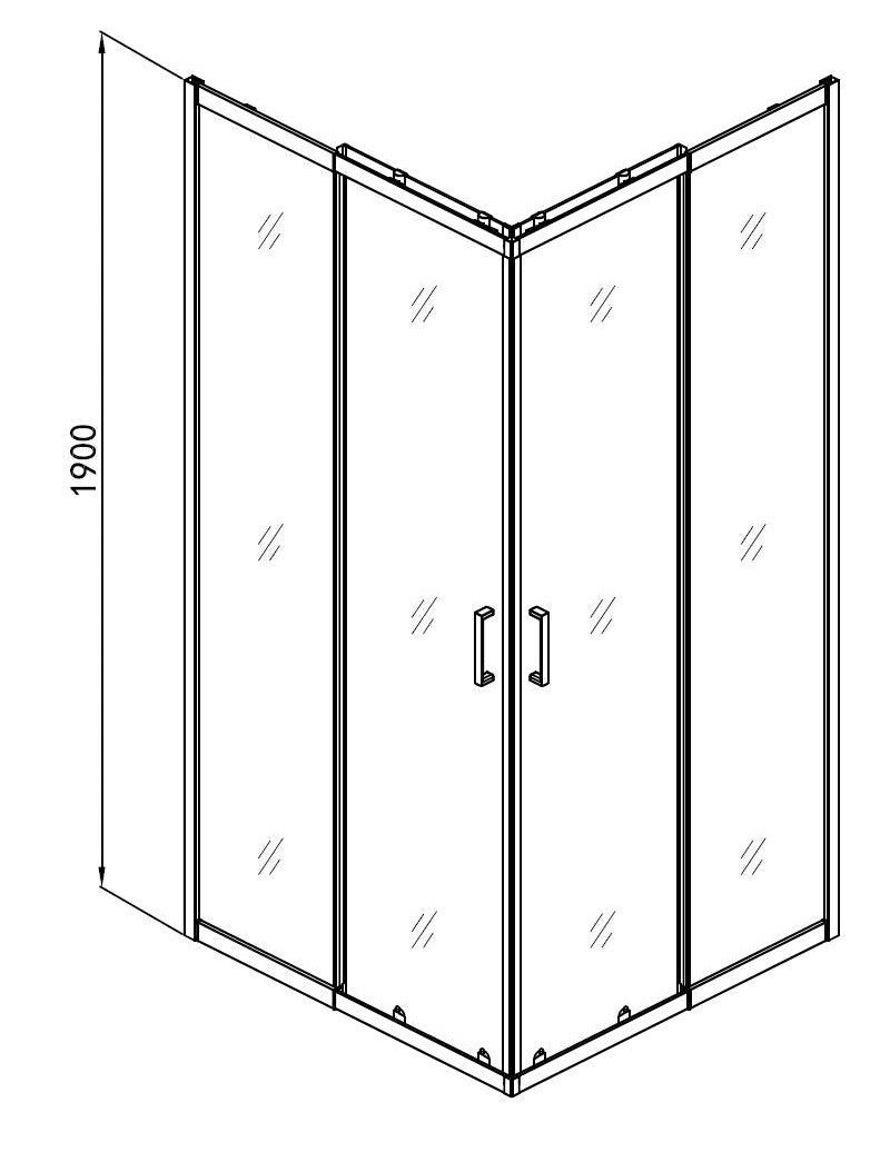 SANODUSCH Eckduschkabine Klarglas / Schwarz 78,5-90 x 78,5-90 x 190cm