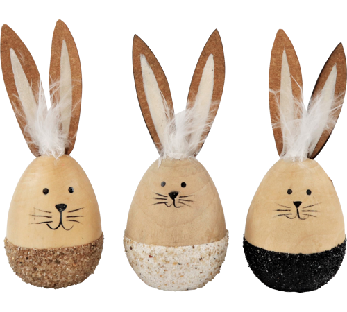 Set of 3 long-eared bunnies
