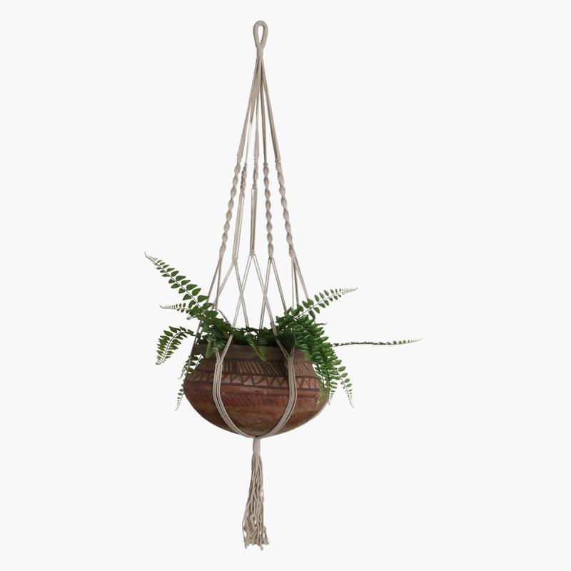 Hängender Macrame Übertopf Stefanie