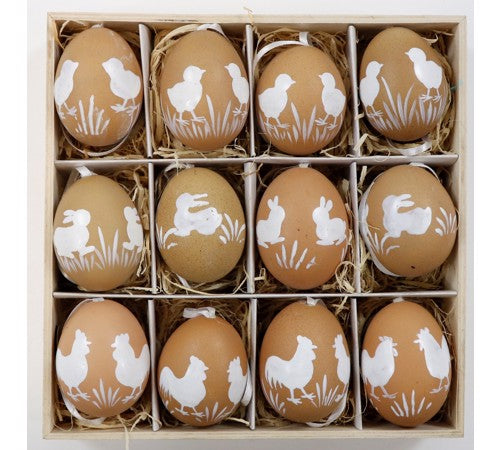 Egg box "country life" set of 12