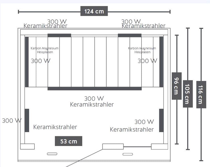 Infrarotkabine KOMBI für 2 Personen
