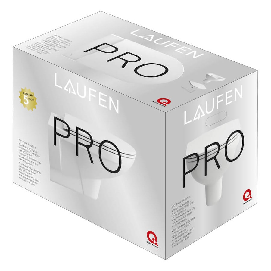 LAUFEN Pro wall-hung toilet set with 6/3 liter toilet seat