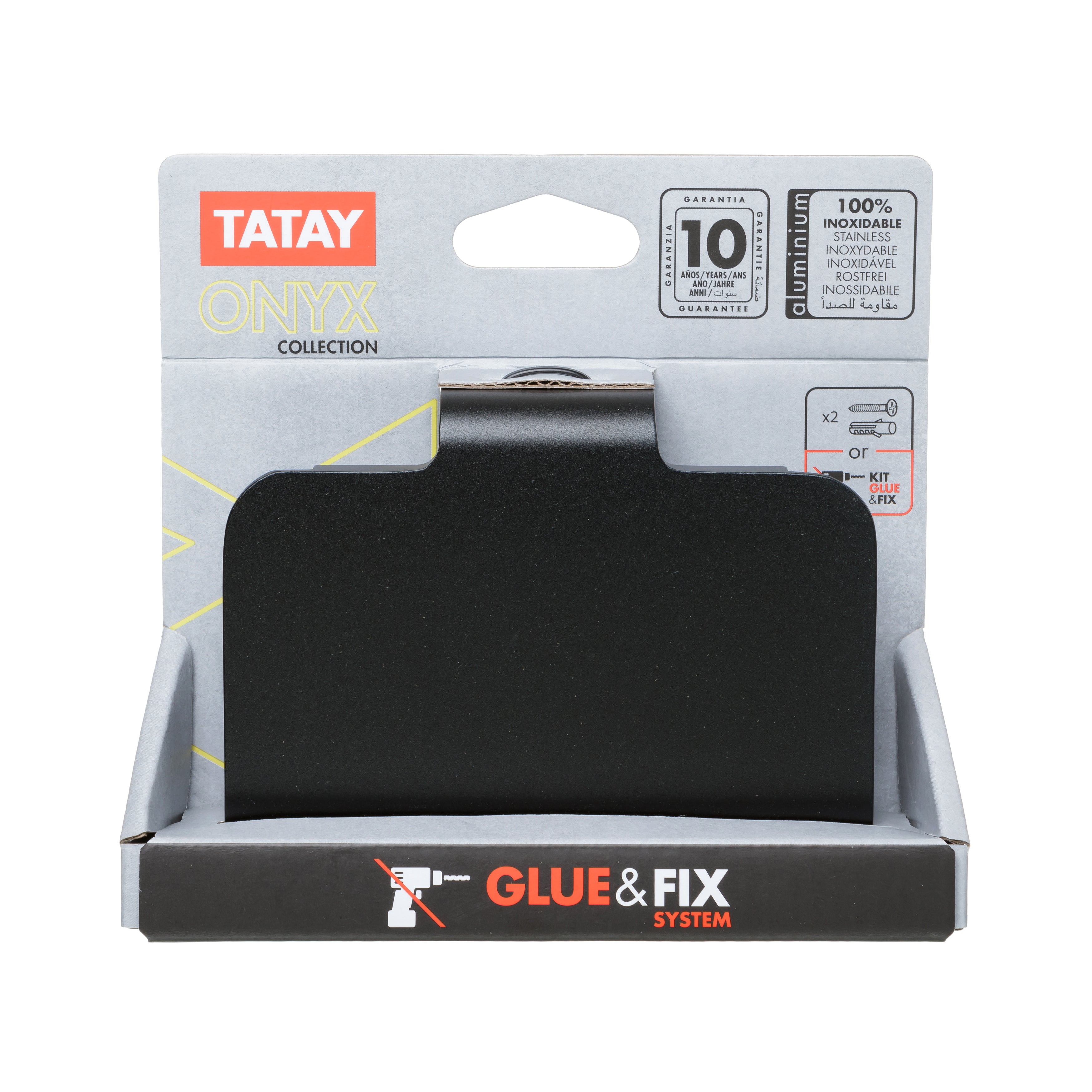 Portarrollos de papel higiénico ONYX negro mate