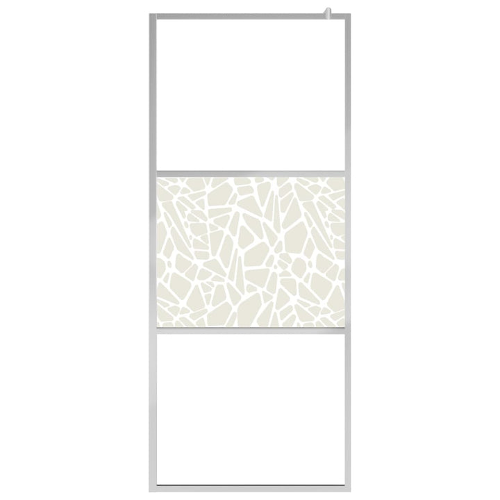 Duschwand für Begehbare Dusche ESG-Glas Steindesign 90x195 cm