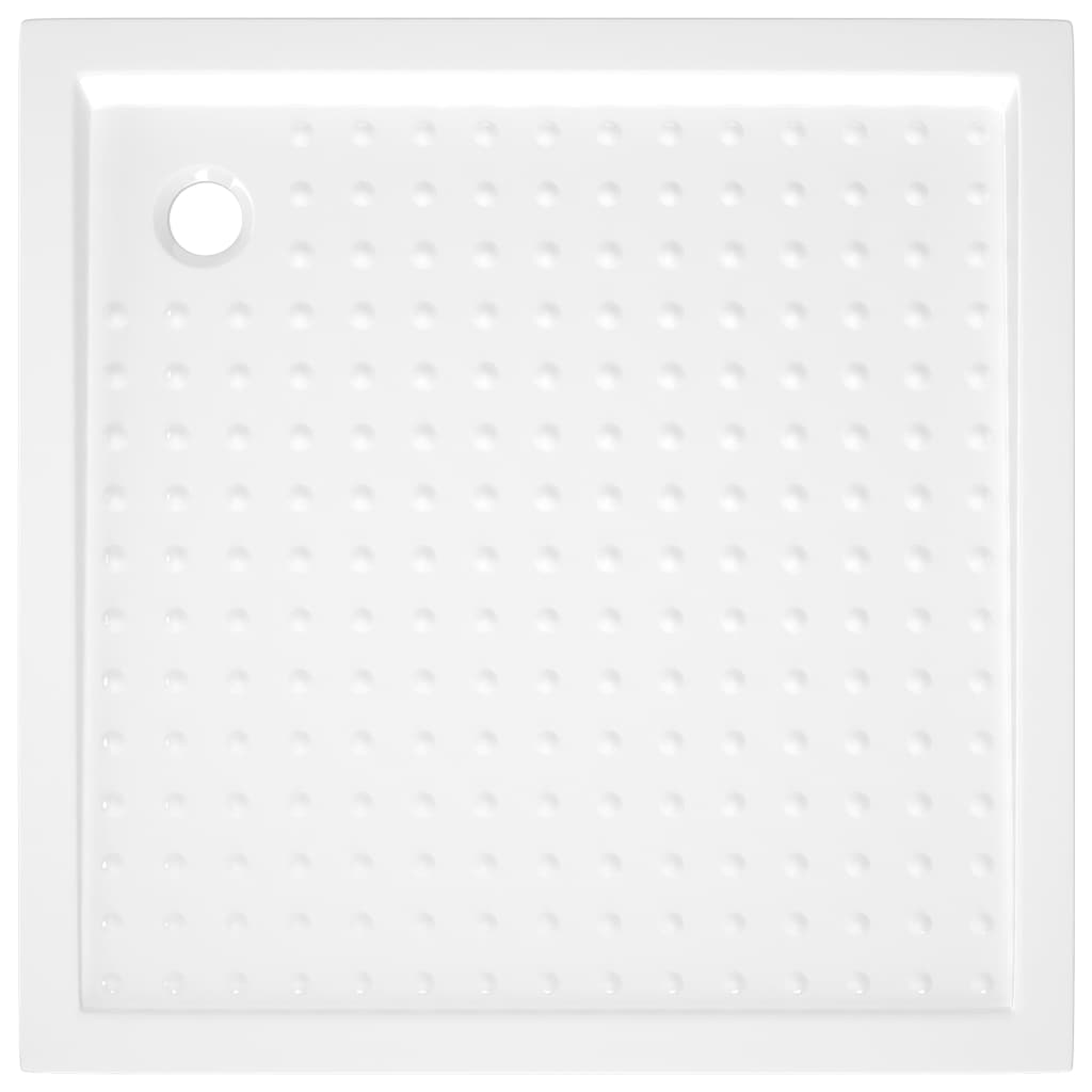 Plato de ducha antideslizante blanco 80x80x4 cm ABS