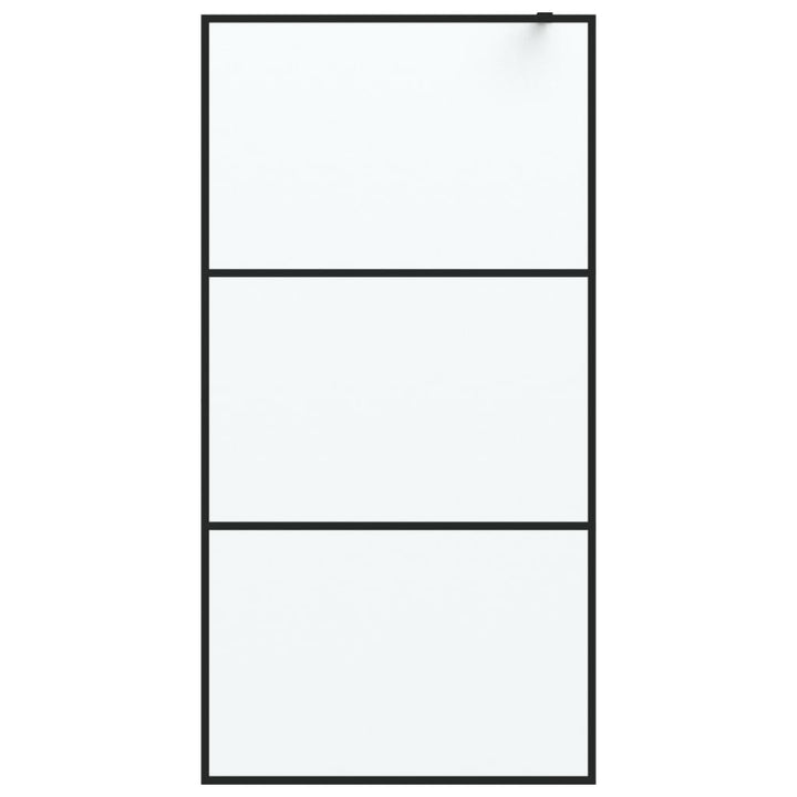 Duschwand für Walk-In Dusche Schwarz 100x195 cm ESG Mattiert