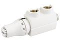 Angled connection set including thermostatic head and cover
