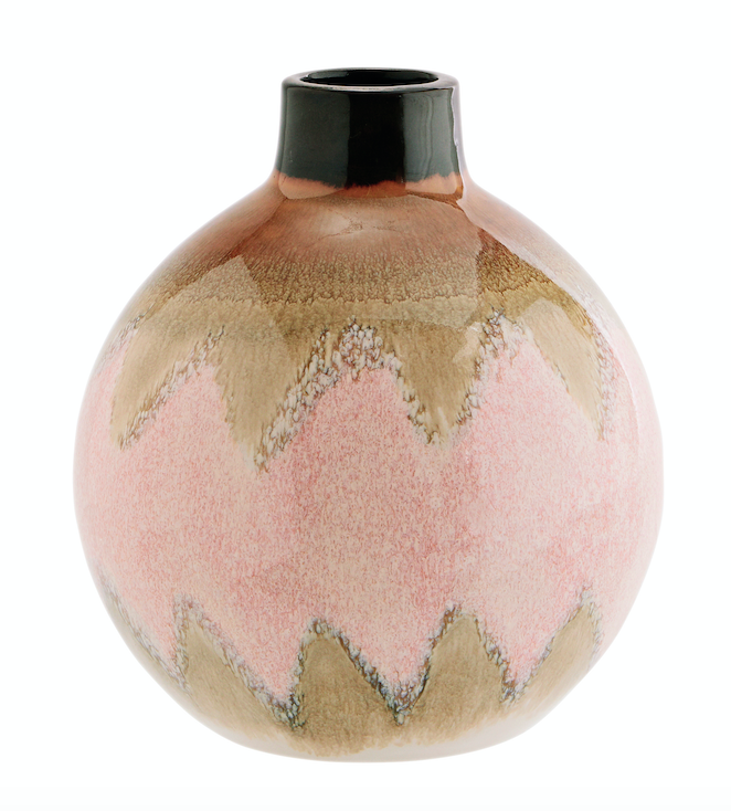 Round earthenware vase