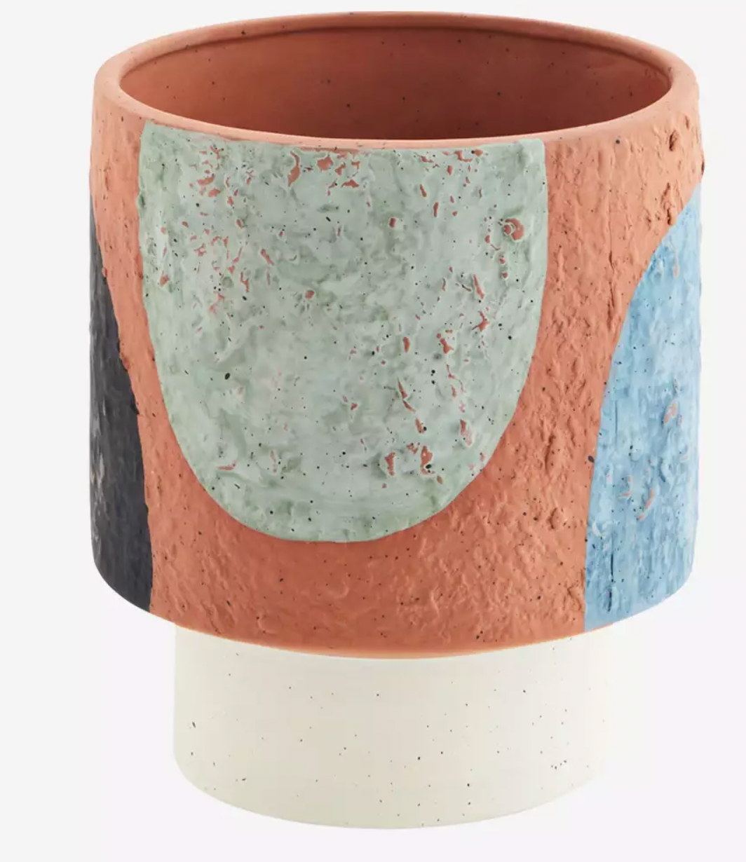 HAND PAINTED TERRACOTTA FLOWER POT
